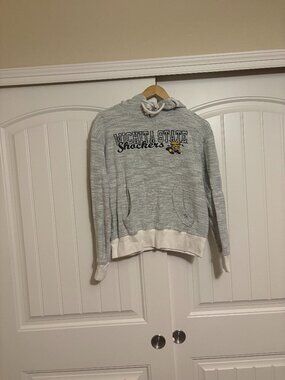 Wichita State Shockers Sweatshirt Womens Medium Light Gray CI Sport Tie Front